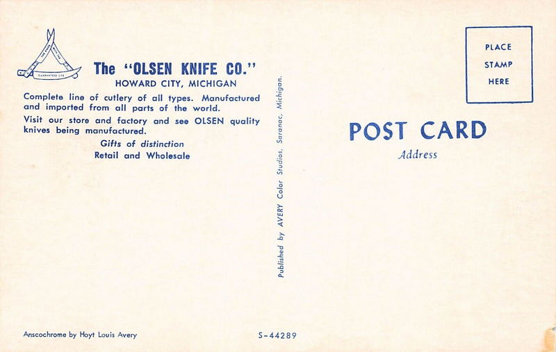 Olsen Knife Company - Vintage Postcard (newer photo)